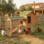 Gallinero de Madera Dublin 227x94x151 cm | Caseta para Gallinas con Techo Impermeable y Plegable | Duradero y Espacioso