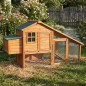 Hühnerstall aus Holz Amsterdam 195x77x105 cm | Haus für Hühner mit Auslauf und großem Nest | Mit unabhängigen Türen