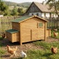 Berlin Wooden Chicken Coop | 191x89x110 cm | Wooden coop with raised nest and side door | Sturdy | Durable