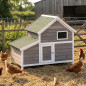Gallinero de madera Francia | 119x77x98 cm | Cabaña impermeable y pintada | Con ventana y puerta de entrada