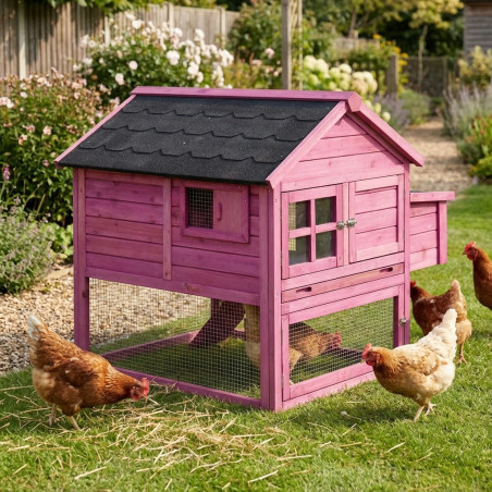 Italy wooden chicken coop 111x100x100 cm