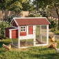 Gallinero de Madera Budapest 171x81x110 cm | Caseta para Gallinas | Pintada e Impermeable | Con 2 Niveles entre Nido y Parque