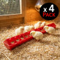 Pacote com 4 comedouros de plástico para galinhas | Com furos, 100 x 12 x 13 cm | Comedouro para pintinhos de primeira idade | I