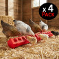 Lot de 4 Mangeoires en Plastique pour Poulets | Avec trous 100x12x13 cm | Mangeoire pour poussins du 1er âge | Pour 24 poules