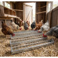 Pack 4 Comederos de Metal para Gallinas | Rejilla de 100x10x13 cm | Sistema Anti-Posado | Ideal para 24 Pollos