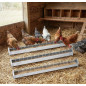 Lot de 4 Mangeoire Métalliques pour Poules | Grille 100x10x13 cm | Système anti-affichage | Pour 24 poules