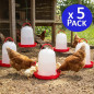 Hühnertränke (3 Liter, 23 x 22 cm) | 5er-Pack Geflügeltränken | Tränken für Nutztiere | Tiertränken Hühnertränke (3 Liter, 23 x 22 cm) | 5er-Pack Geflügeltränken | Tränken für Nutztiere | Tiertränken
