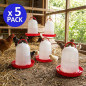Abreuvoir pour poules de 3 litres (23 x 22 cm) | Lot de 5 abreuvoirs pour volailles | Abreuvoirs pour la ferme | Abreuvoirs pour
