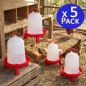 Abreuvoir pour poulets de 8 litres (32 x 37 cm) | Lot de 5 abreuvoirs pour volailles | Abreuvoirs pour la ferme | Abreuvoirs pou