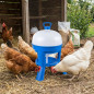 Bebedouro de plástico para galinhas de 20 litros com pernas | 46 x 62,5 cm | Para 10-12 aves | Plástico durável | Azul