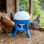 Abbeveratoio per Galline 20 Litri Plastica con Piedi | 46x62,5 cm | Per 10-12 Uccelli | Plastica Resistente | Blu