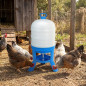 Bebedouro de plástico para galinhas de 40 litros com pernas | 46 x 83,5 cm | Bebedouro para 20-24 aves | Plástico durável | Azul