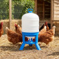 Bebedouro de plástico para galinhas de 40 litros com pernas | 46 x 83,5 cm | Bebedouro para 20-24 aves | Plástico durável | Azul