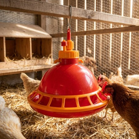 Abreuvoir pour l'élevage des poulets, 24x24 cm, Abreuvoir suspendu à niveau constant de 24cm