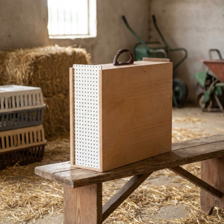 Transportbox für Hähne mit 1 Abteil | 17x50x42 cm | Haustierbox | Vogelkäfig | Sicher | Komfortabel