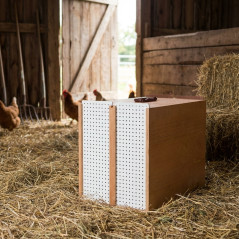 Transportín para Gallos 2 Departamentos Independientes | 34x50x42 cm | Caja para Mascotas | Jaula para Aves | Seguro | Cómodo