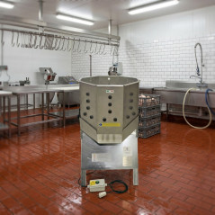 Spiumatrice Automatica in Acciaio Inox per Pollame | PRISMA 155 | 100 Polli/Ora | 54x54x95 cm | Spiumatrice Professionale