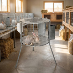 Jaula Metálica Cilíndrica para Conejos Machos 69x69x15 cm | Jaula para Reproducción, Copulación y Cría| Patas Resistentes