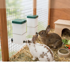 Bebedouro tipo tetina para coelhos com garrafa de 1L | Bebedouro automático de fácil instalação | Hidratação constante | 9x13x20