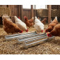 Comedero de Metal para Gallina | Rejilla de 100x10x13 cm | Antidesperdicio con Molinete Giratorio | Ideal 24 Pollos