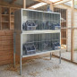 Gaiola galvanizada para pombos com 4 compartimentos, 100x45x136 cm | Gaiola grande para pombos | Gaiola para pássaros com pernas