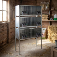 Jaula para palomas galvanizada 6 departamentos 100x45x169 cm | Jaula para palomas grandes | Jaula con patas aves