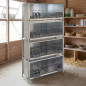 Cage à pigeons en tôle galvanisée 8 départements avec pieds, 100x45x202 cm