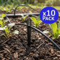 Pack 10 Estaca riego por Goteo. Piqueta sujeta Microtubo a Suelo 0 a 7mm. Pica estaca microtubo para Fijar a la Tierra