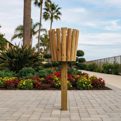 Poubelle fabriquée en Bois, Inclut une Base Solide de 150 cm, 150x40x47,5 cm