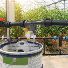 Iniettore Venturi per Frtilizzante da 32 Ø 9 mm con valvola di Dosaggio. Portata massima 12.000 litri/ora