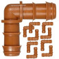 Pacote com 50 Cotovelos de Irrigação por Gotejamento de 16mm | Cotovelo Conector de Tubo de 16mm | Cotovelo Marrom para Mangueir