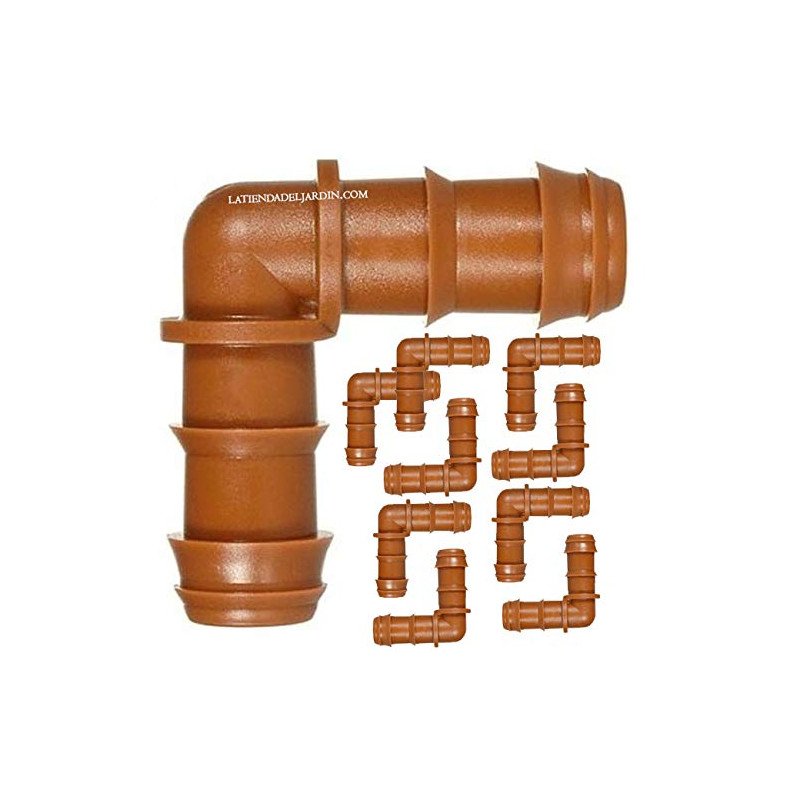 Pack 50 Codo Riego por Goteo 16mm | Codo conector tuberia 16 mm