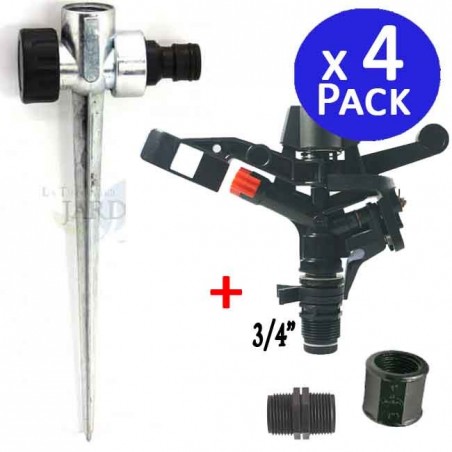 Kit Aspersor agrícola sectorial 3/4" + Pincho metal. 4 unidades