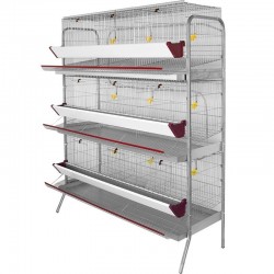 Bateria para 45 galinhas poedeiras em 9 compartimentos 154x70x185 cm