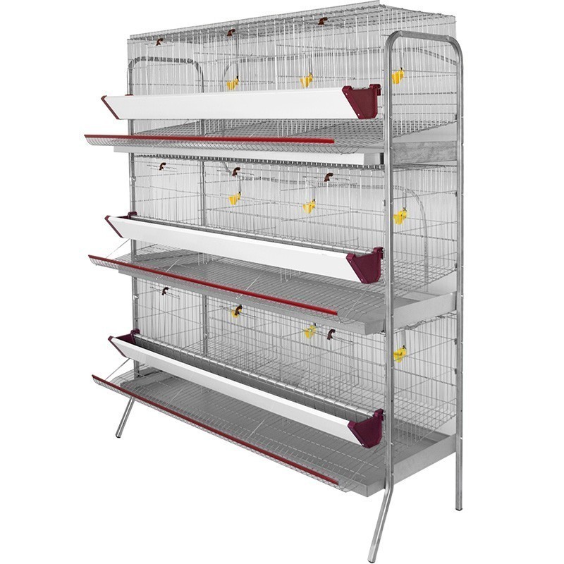 Batterie pour 45 poules pondeuses dans 9 départements 154x70x185 cm. Comprend: Protecteur anti-gaspillage