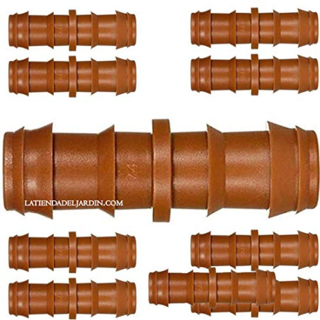 Pacote com 10 Conectores de Irrigação por Gotejamento de 16 mm | Conectores de Tubo de 16 mm | Conector de Gotejamento para Mang