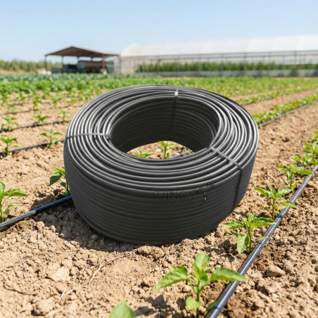 Tubo Flessibile per Irrigazione 6x8 mm. Condotto in PVC Flessibile Nero, 200 m, Raccomandato per Irrigazione a Goccia