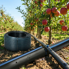 Tubo per Irrigazione a Goccia 16 mm | Gocciolatori Autocompensanti Ogni 100 cm | Rotolo 400 Metri Nero