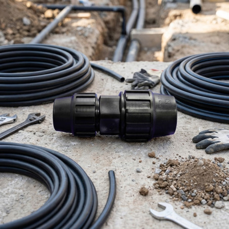 Manguito Reducido PE | Accesorio para tuberia de polietileno | Medidas de 20mm a 90mm