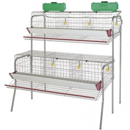 Bateria para 30 galinhas poedeiras em 6 compartimentos 155x110x150 cm