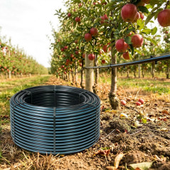 Tubo di Irrigazione a Goccia 16 mm | Gocciolatori Autocompensanti Ogni 33 cm | Rullo da 350 Metri Nero