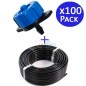 Tubo per Irrigazione a goccia 16 mm 100 metri + 100 Gocciolatori a Compensazione Automatica 8 litri all'ora