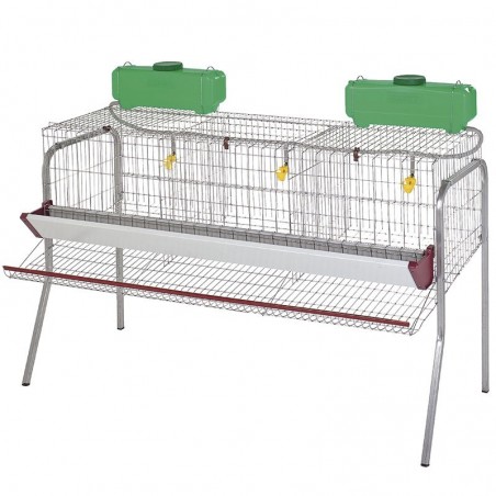 Batterie des Poules Pondeuses 3 Compartiments idéal pour 15 Poules, Cages pour poules pondeuses en batterie, 155x70x95 cm