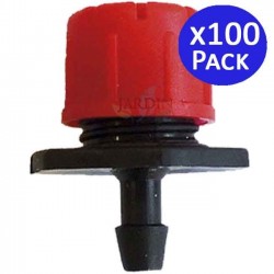 Pack 100 Gotero Regulable para Riego de 0 a 70 Litros | Gotero Rojo Ajustable | Goteros para Riego por goteo