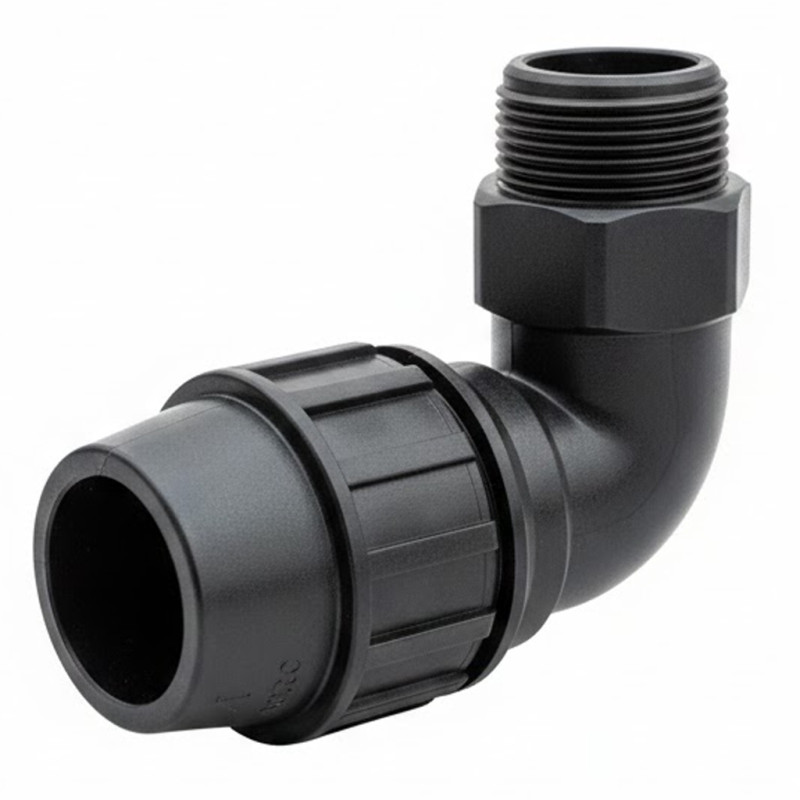 Gewindeknie PE Männlich | Zubehör für Polyethylenrohre | Größen von 20mm bis 90mm Gewindeknie PE Männlich | Zubehör für Polyethylenrohre | Größen von 20mm bis 90mm