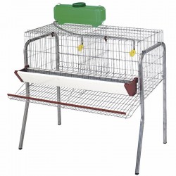 Batterie des Poules Pondeuses 2 Compartiments idéal pour 10 Poules, Cages pour poules pondeuses en batterie, 106x70x95 cm