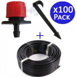 16mm pipe 100 meters + 100 adjustable drippers + 100 spikes