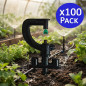100 Stück Mikro-Bewässerungssystem mit 90º Mikro-Sprüher, Reichweite 1,7-2 m