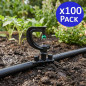 100 Stück Mikro-Bewässerungssystem mit 90º Mikro-Sprüher, Reichweite 1,7-2 m