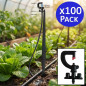Pack 100 Sistema de aspersión por micro goteo, Microaspersor 180º con estaca 40 cm, alcance 1,7-2 m